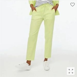 J. Crew Factory Neon Daffodil / chartreuse Cotton-Linen Pants